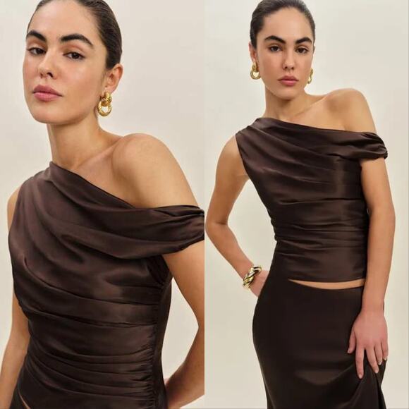 New Reformation Hera Silk Top - Picture 1 of 5